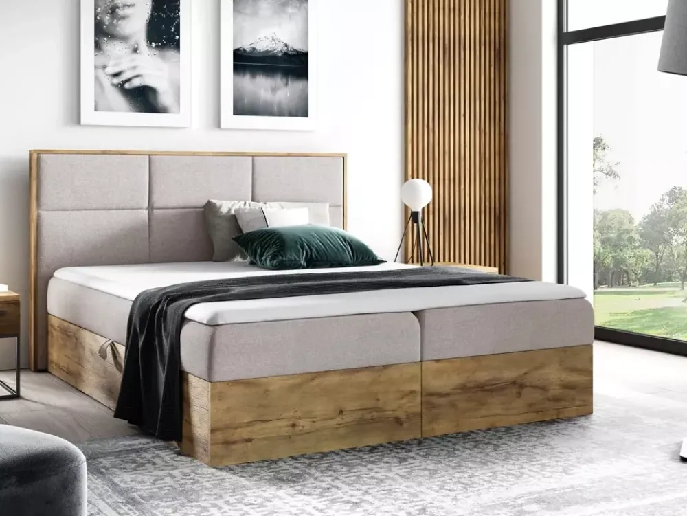 Łóżka Małżeńskie|Łóżka Z Zagłówkiem>Gruszka Duże łóżko kontynentalne 200x200 VALENCE