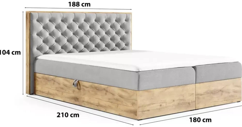 Łóżka Małżeńskie|Łóżka Z Zagłówkiem>Gruszka Duże łóżko kontynentalne z zagłówkiem 180x200 VALKY