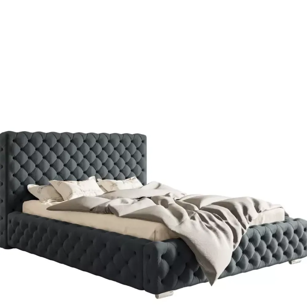 Łóżka Z Pojemnikiem|Łóżka Glamour>Riban Duże łóżko tapicerowane 200x200 cm AMRON