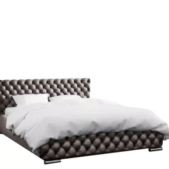 Łóżka Czarne|Łóżka Glamour></noscript>Gruszka Duże łóżko tapicerowane 200x200 czarne FEZ