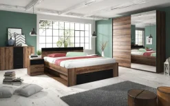 Łóżka Z Zagłówkiem|Łóżka Z Pojemnikiem>Helvetia Duże łóżko 180x200 cm dąb monastery BETA