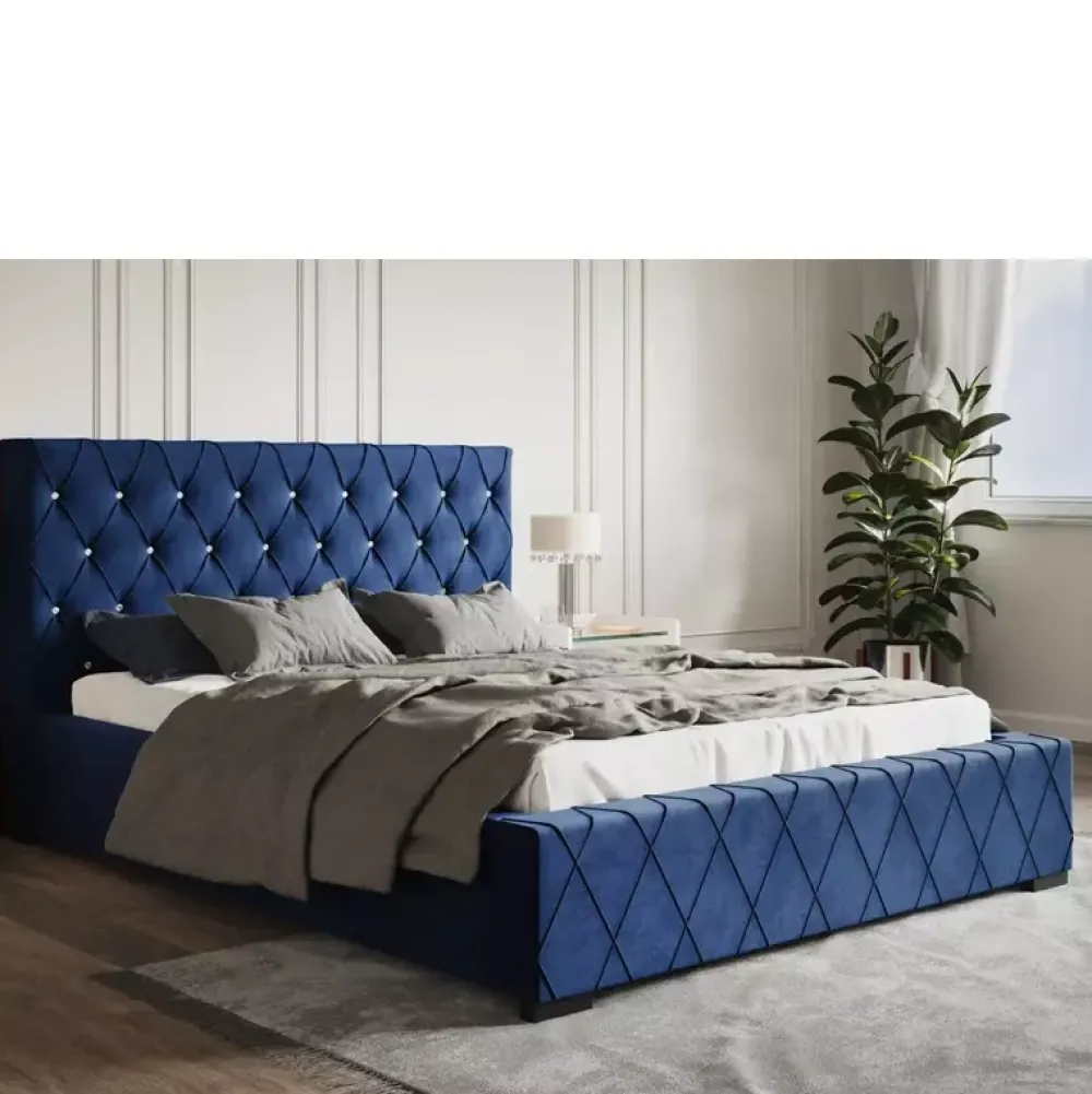 Łóżka Z Zagłówkiem|Łóżka Z Pojemnikiem>Riban Duże łóżko z pojemnikiem 200x200 cm LENCE