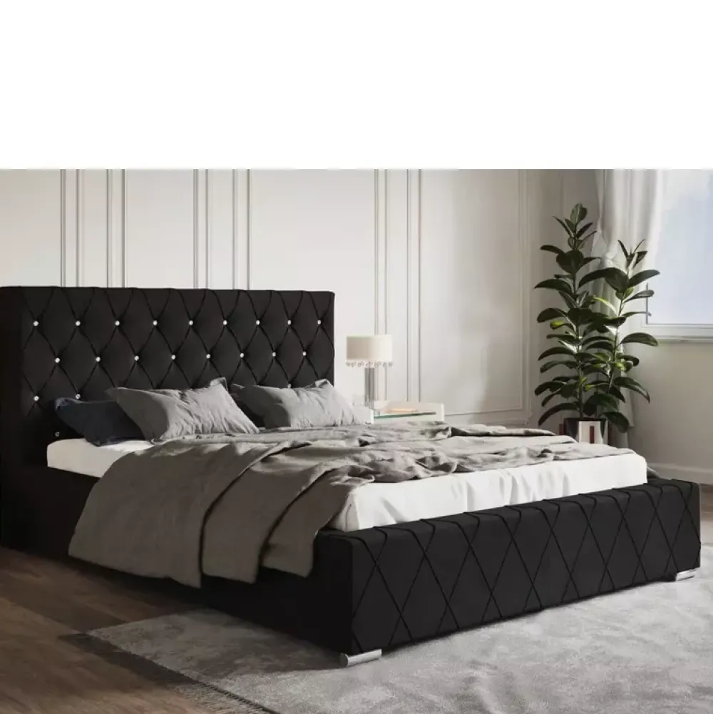 Łóżka Z Zagłówkiem|Łóżka Z Pojemnikiem>Riban Duże łóżko z pojemnikiem 200x200 cm LENCE