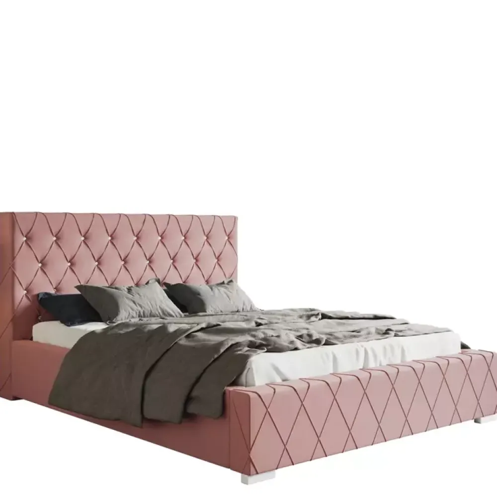 Łóżka Z Zagłówkiem|Łóżka Z Pojemnikiem>Riban Duże łóżko z pojemnikiem 200x200 cm LENCE