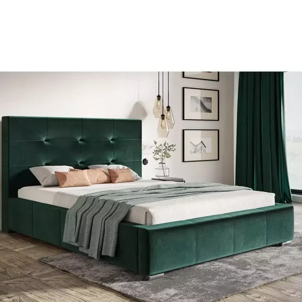 Łóżka Z Zagłówkiem|Łóżka Z Pojemnikiem>Riban Duże łózko do sypialni 200x200 cm PRANS