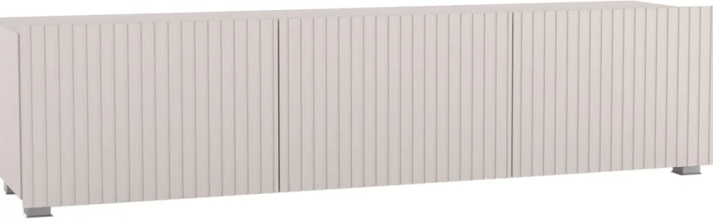 Szafki Rtv>GiB Meble Długa szafka RTV 150 cm nowoczesna z ryflowanymi frontami KORDIS kaszmir