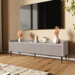 Zestawy Mebli Do Salonu|Szafki Rtv>JUREK Długa szafka RTV 150 cm nowoczesna do salonu ASPERO kaszmir