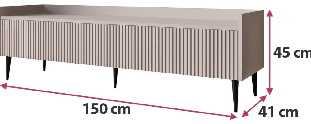 Zestawy Mebli Do Salonu|Szafki Rtv>JUREK Długa szafka RTV 150 cm nowoczesna do salonu ASPERO kaszmir