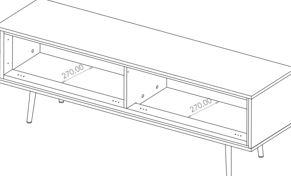 Szafki Rtv>GiB Meble Długa szafka RTV glamour kaszmir 150 cm na wysokich nóżkach TALUS