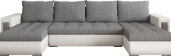 Narożniki>BROMARKT Duży narożnik do salonu rozkładany z funkcja spania MERLIN w kształcie U