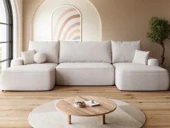 Narożniki>BROMARKT Duży narożnik do salonu z funkcją spania i pojemnikiem CARMELLO U