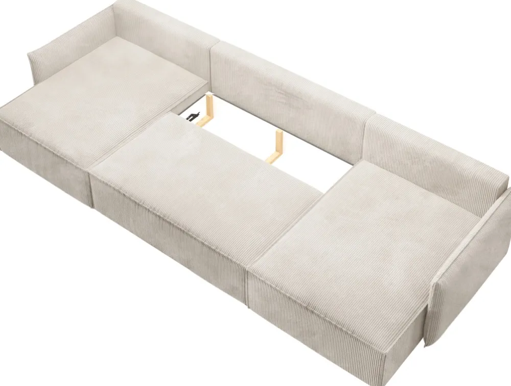 Narożniki>BROMARKT Duży narożnik niebieski do salonu z funkcją spania i pojemnikiem ARTUR