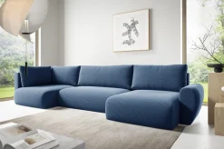 Narożniki>BROMARKT Duży narożnik U do salonu nowoczesny z funkcją spania sztruksowy PATI MAXI