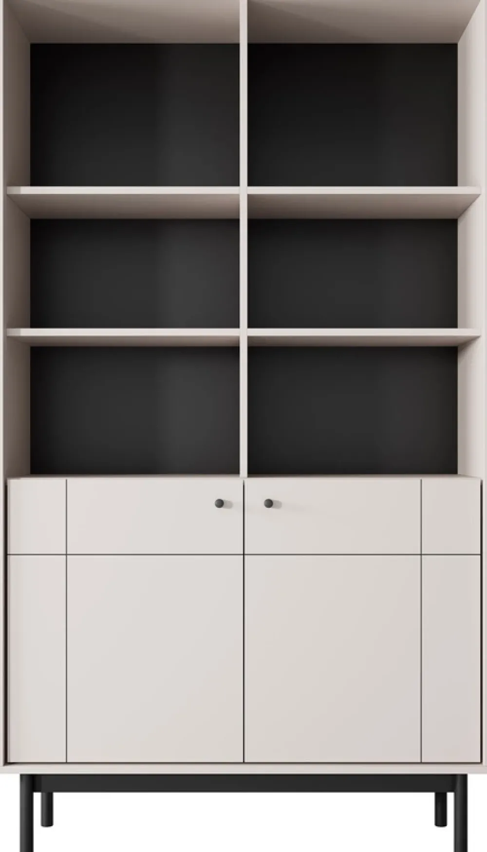 Regały Na Książki>PIASKI Duży nowoczesny regał do salonu 103 cm JUVA kaszmir