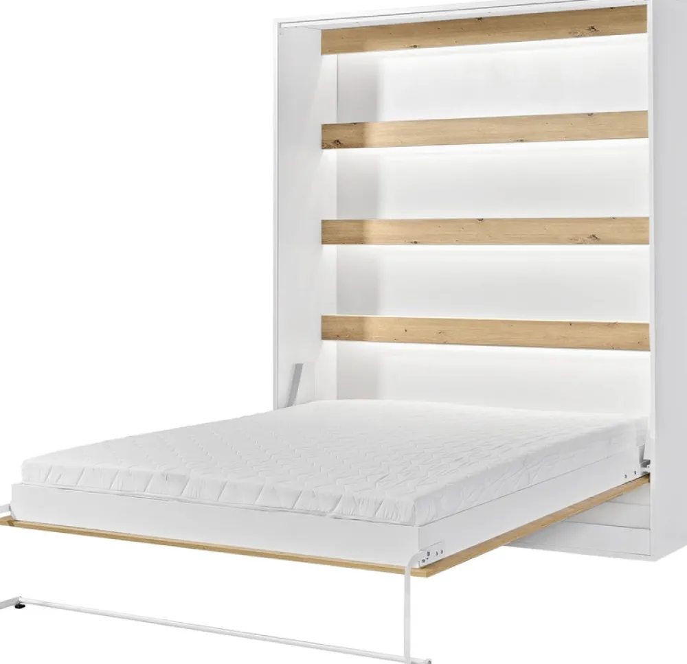 Meble Młodzieżowe|Łóżka Młodzieżowe>DOMEL Duży półkotapczan 160x200 cm pionowy ze stelażem do sypialni PERFECT dąb artisan