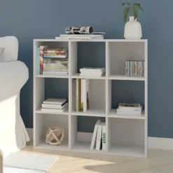 Regały Na Książki|Regały Dla Dzieci>INTER MEBLE Duży regał 91 cm na książki do salonu z półkami CORTA szary