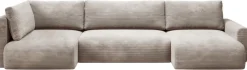 Narożniki>BROMARKT Duży rozkładany narożnik do salonu beżowy sztruksowy PATI MAXI