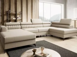 Narożniki></noscript>NEXT COLLECTION Duży wolnostojący narożnik salonowy z funkcją spania PAULLETTO pojemniki