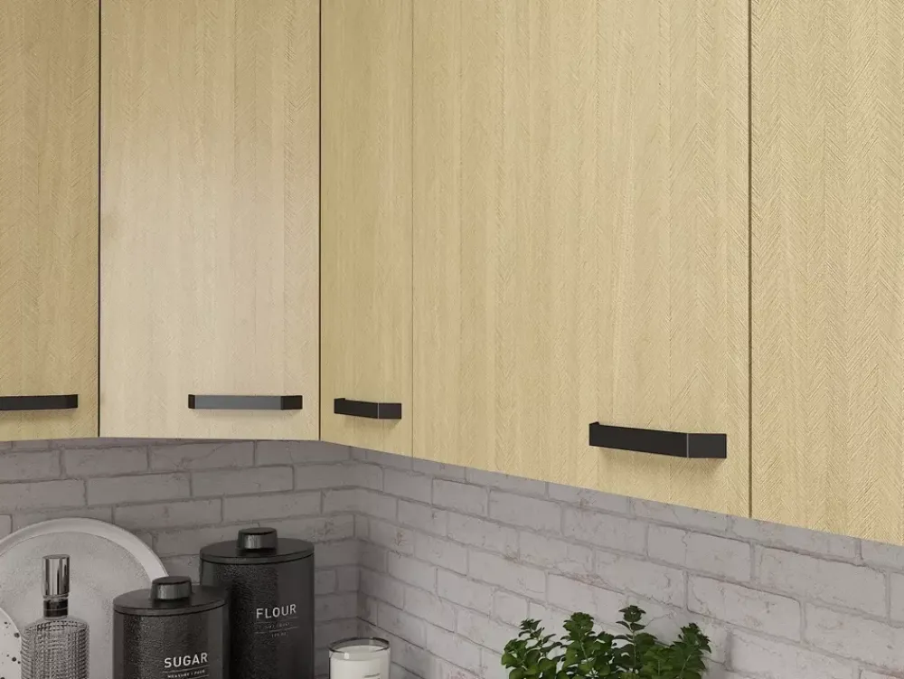 Meble Kuchenne>Lempert Duży zestaw mebli kuchennych w stylu nowoczesnym wzór jodełki szuflada CARGO SUNSHINE