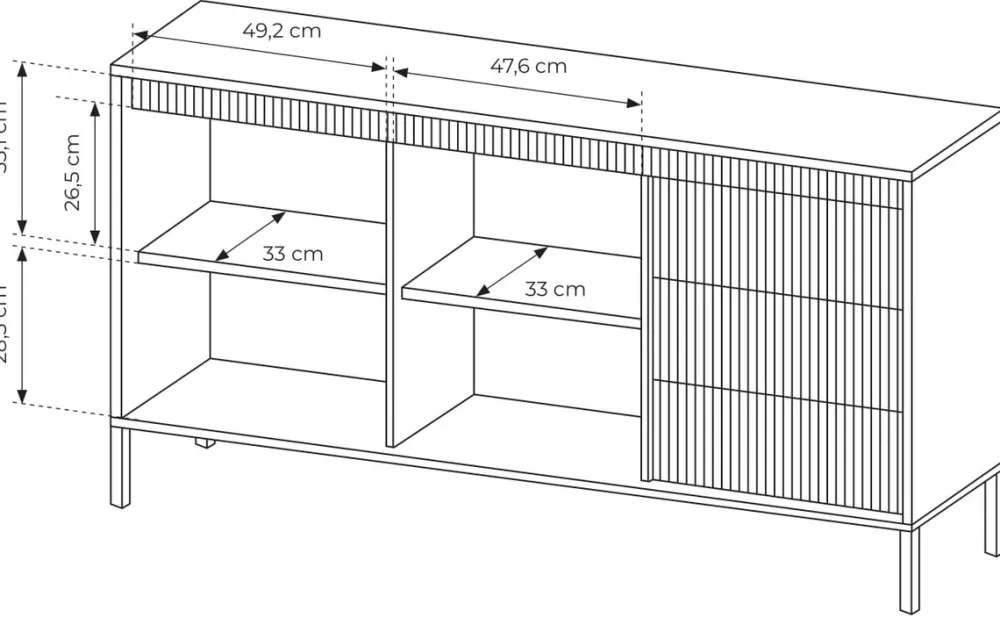 Komody|Zestawy Mebli Do Salonu>LASKI Dwudrzwiowa owa komoda z szufladami 153,5 cm SAREVO beż