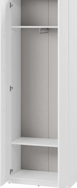 Garderoby|Szafy Dwudrzwiowe></noscript>lenart. Dwudrzwiowa biała szafa do przedpokoju 68 cm z półkami SIMPLY biały
