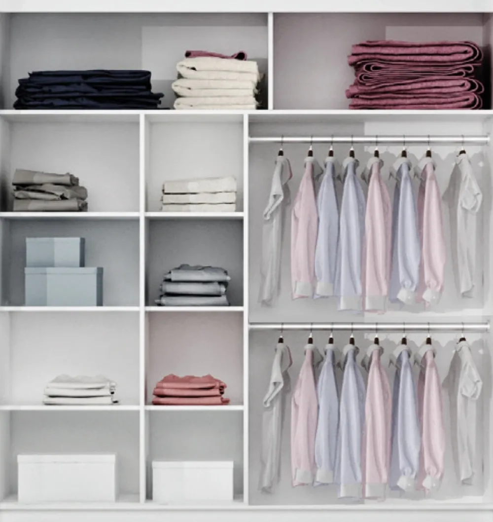 Szafy Dwudrzwiowe|Szafy Do Salonu>Stolar Dwudrzwiowa biała szafa przesuwna z lustrem 203 cm LARYS biały