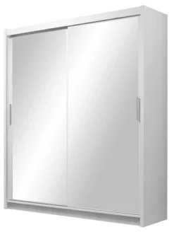 Szafy Przesuwne>Stolar Dwudrzwiowa biała szafa z dużym lustrem 120 cm PASCAL biały