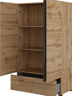 Meble Młodzieżowe|Zestawy Mebli Do Sypialni>Helvetia Dwudrzwiowa bieliźniarka z szufladą i półkami 90 cm CROSS dąb wotan