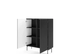 Zestawy Mebli Do Salonu|Komody></noscript>LASKI Dwudrzwiowa czarna komoda 100 cm do salonu MEZZO czarny