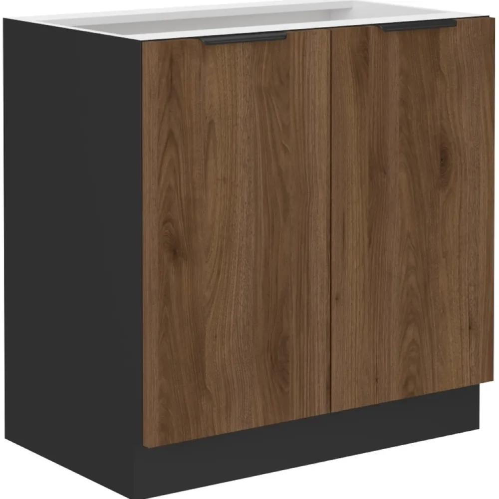 Meble Kuchenne>Lempert Dwudrzwiowa dolna szafka kuchenna 80 cm MARGARET orzech okapi