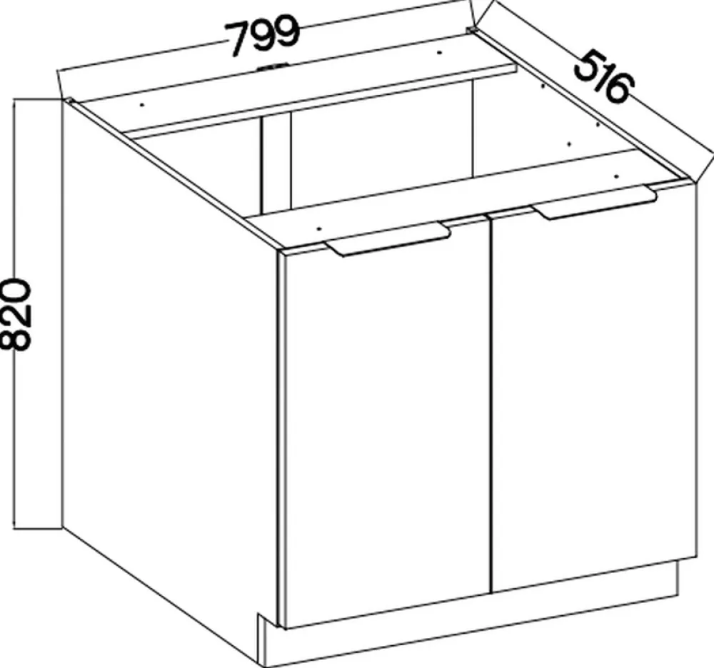 Meble Kuchenne>Lempert Dwudrzwiowa dolna szafka kuchenna 80 cm MARGARET orzech okapi
