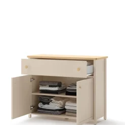Meble Młodzieżowe|Zestawy Mebli Młodzieżowych>lenart. Dwudrzwiowa komoda 110 cm do pokoju młodzieżowego beż piaskowy STORY