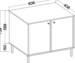 Komody></noscript>Lempert Dwudrzwiowa komoda do salonu 84cm TOKEN eukaliptus