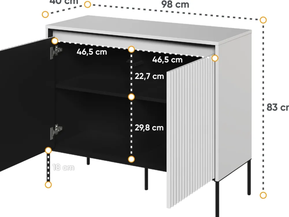 Komody>lenart. Dwudrzwiowa komoda nowoczesna z frezowanymi frontami do salonu TREND