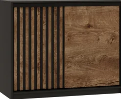 Komody>BROMARKT Dwudrzwiowa komoda przesuwna z lamelami i szufladami 120 cm LOFT