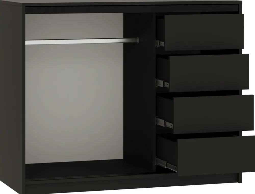 Komody>BROMARKT Dwudrzwiowa komoda przesuwna z lamelami i szufladami 120 cm LOFT