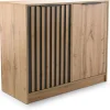 Komody>Stolar Dwudrzwiowa komoda z lamelami 100 cm BILL dąb wotan