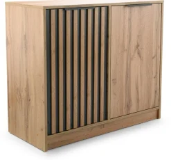 Komody>Stolar Dwudrzwiowa komoda z lamelami 100 cm BILL dąb wotan