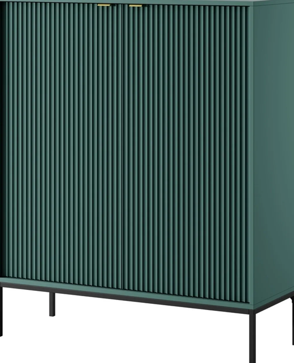 Komody>PIASKI Dwudrzwiowa komoda z ryflowanymi frontami AVANTI półki labrador