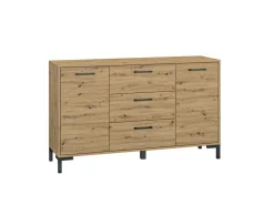 Zestawy Mebli Do Salonu|Komody>ML Meble Dwudrzwiowa komoda z szufladami do salonu NEVIO dąb artisan