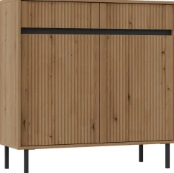 Komody>Lempert Dwudrzwiowa komoda z szufladami 100 cm do salonu OMEGA dąb evoke