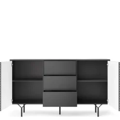 Komody>PIASKI Dwudrzwiowa komoda z szufladami RODOS czarna