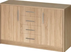 Komody>Stolar Dwudrzwiowa komoda z szufladami 140 cm GORDON