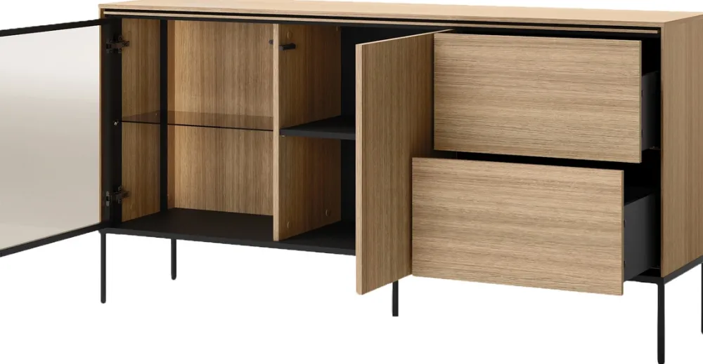 Komody>lenart. Dwudrzwiowa komoda z szufladami do salonu 167 cm VISSO