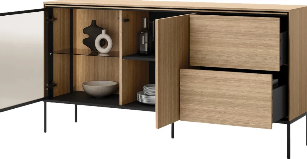 Komody>lenart. Dwudrzwiowa komoda z szufladami do salonu 167 cm VISSO