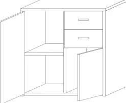Komody></noscript>Meblohand Dwudrzwiowa komoda z szufladami 75 cm SAVONA dąb sonoma