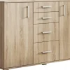 Komody>Meblohand Dwudrzwiowa komoda z szufladami nowoczesna 130 cm MERIDA dąb sonoma