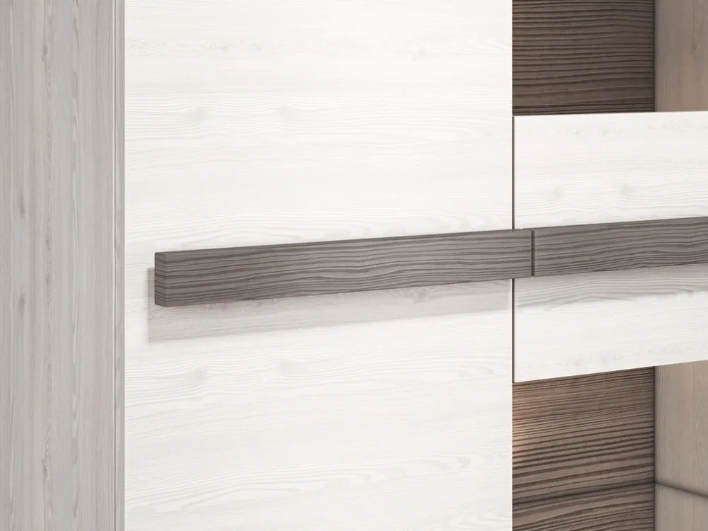 Komody|Zestawy Mebli Do Salonu>ML Meble Dwudrzwiowa komoda z witryną 92 cm BLANCO sosna śnieżna