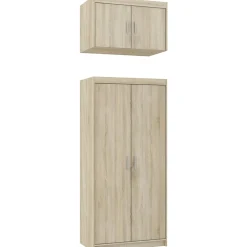 Garderoby|Meble Młodzieżowe>Lempert Dwudrzwiowa modułowa szafa z nadstawką KUBA dąb sonoma