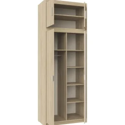 Garderoby|Meble Młodzieżowe>Lempert Dwudrzwiowa modułowa szafa z nadstawką KUBA dąb sonoma